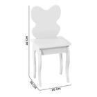 Penteadeira Camarim Infantil Com Espelho E Banqueta Branca Bo