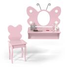 Penteadeira Camarim Infantil Com Espelho E Banqueta Rosa Borb