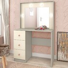 Penteadeira Camarim Lotus 3 Gavetas Com Espelho E Led Cinza/c