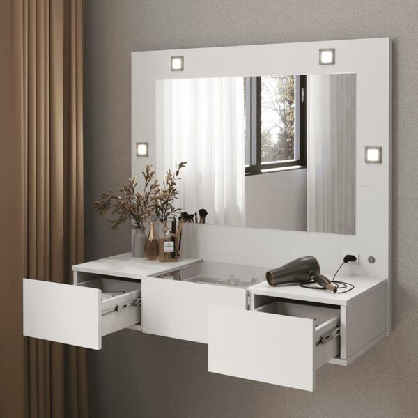 Penteadeira Camarim Lux Lux Suspensa Sofia 3 Gavetas C/ Led B