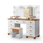 Penteadeira Camarim Luxo 9 Gavetas Com Led E Banqueta