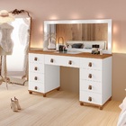 Penteadeira Camarim Luxo Eloa Nature 9 Gavetas Com Colmeia