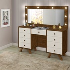 Penteadeira Camarim Malbec -off White Mdf Alto Padrão Led Esp