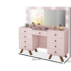 Penteadeira Camarim Mila 9 Gavetas Led Espelho Pés De Madeira