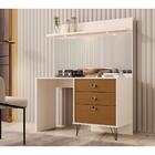 Penteadeira Camarim Nicole Pérola Nature Com Espelho E Led