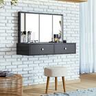 Penteadeira Camarim Onix Com Espelho E Led Tigus Baby - Preto