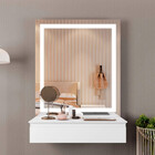 Penteadeira Camarim Paris Com Espelho Led Mavaular Off White