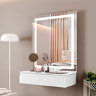 Penteadeira Camarim Paris Com Espelho Led Mavaular Off White