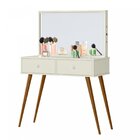 Penteadeira Camarim Retrô 100% Mdf Com Espelho E Led Prisma O