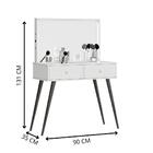 Penteadeira Camarim Retrô Com Espelho Prisma Tigus Branco