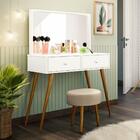 Penteadeira Camarim Retrô Com Espelho Prisma Tigus Branco