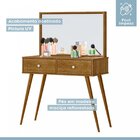 Penteadeira Camarim Retrô Com Espelho Prisma Tigus Ypê