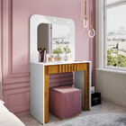 Penteadeira Camarim Ripada Com Espelho E Led 1 Gaveta Rouge B