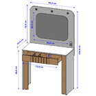 Penteadeira Camarim Ripada Com Espelho E Led 1 Gaveta Rouge B