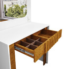 Penteadeira Camarim Ripada Com Espelho E Led 1 Gaveta Rouge B