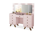 Penteadeira Camarim Rosa Com Led Gaveta Central Com Organizad