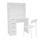 Penteadeira Camarim Sicilia Com Espelho 4 Gavetas E Cadeira V