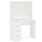 Penteadeira Camarim Sicilia Com Espelho E 4 Gavetas Branco Po