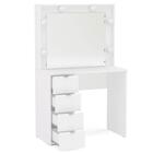 Penteadeira Camarim Sicilia Com Espelho E 4 Gavetas Branco Po