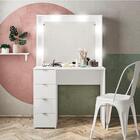 Penteadeira Camarim Sicilia Com Espelho E 4 Gavetas Branco Po