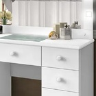 Penteadeira Camarim Star 1160 Mm Branca C/ Led + Banqueta Bra