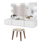 Penteadeira Camarim Suspensa Savi Led 3 Gavetas Com Banqueta