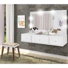 Penteadeira Camarim Suspensa Savi Led 3 Gavetas Com Banqueta