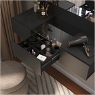 Penteadeira Camarim Suspensa Sofia Preto Acetinado