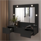 Penteadeira Camarim Suspensa Sofia Preto Acetinado