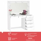 Penteadeira Camarim Top Model Para 8 Lâmpadas 7 Gavetas Branc