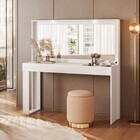 Penteadeira Camarim Versa Home Com Luz E Espelho Branco - Tel