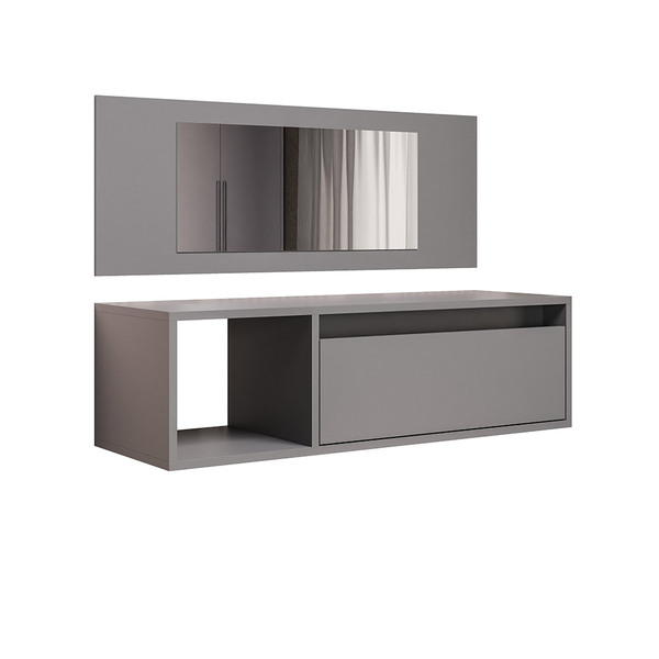 Penteadeira Camarin Suspenso Espelho 1g Nicho Quarto Mayumi 9