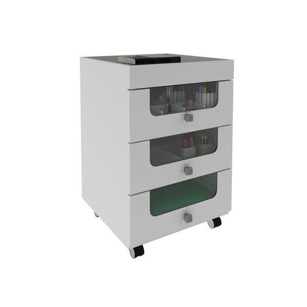 Penteadeira/carrinho De Maquiagem Com 3 Gavetas Multimóveis C