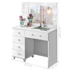 Penteadeira Clean Camarim Led Sônia Branco Acetinado Com Banq