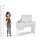 Penteadeira Columbia 2 Gavetas Com Espelho Branco – Politorno