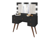 Penteadeira Com 05 Gavetas E Porta Joias Preto Arizona Potente