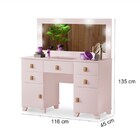 Penteadeira Com 5 Gavetas E Porta Joias Madri Rosa