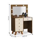 Penteadeira Com 5 Gavetas Marselha Malbec Off White