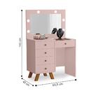 Penteadeira Com 5 Gavetas Marselha Rosê