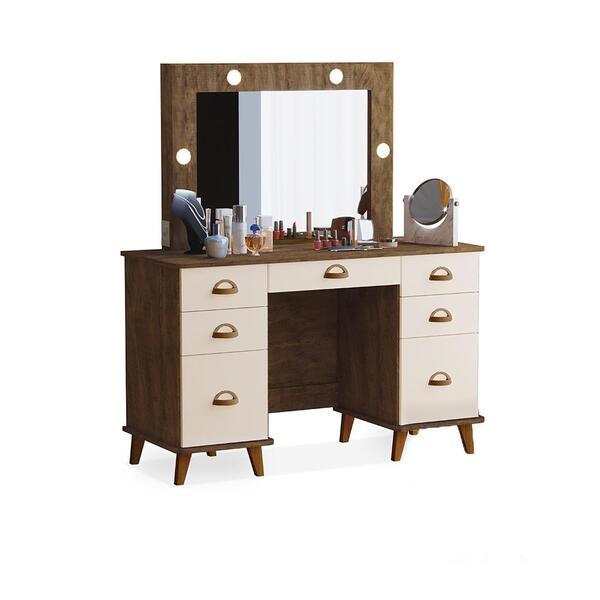 Penteadeira Com 7 Gavetas León Malbec Off White