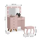 Penteadeira Com Assento Pitsburgo Rose