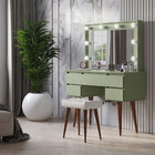 Penteadeira Com Banqueta 5 Gavetas Strass Patrimar