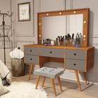 Penteadeira Com Banqueta Camarim Leds E Espelho Incluso Anaí