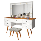 Penteadeira Com Banqueta Camarim Leds E Espelho Incluso Anaí