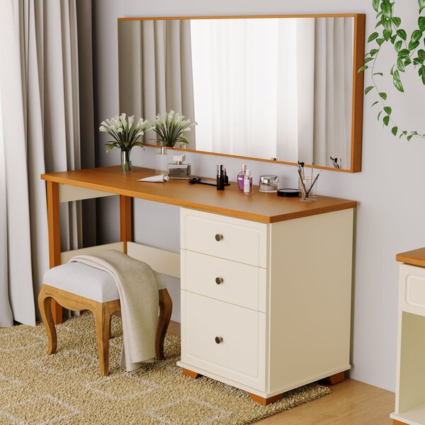 Penteadeira Com Espelho 150cm Ananda Cabecasa Madeiraoriginal