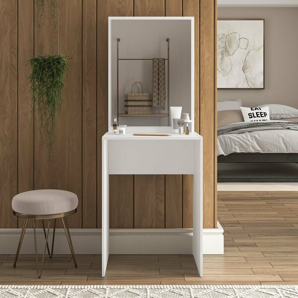 Penteadeira Com Espelho 155cm X 60cm Porto Branco