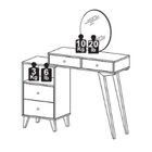 Penteadeira Com Espelho 4 Gavetas Jb 7303 Bechara Branco