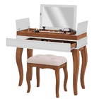 Penteadeira com Espelho Alice + Banqueta Alice