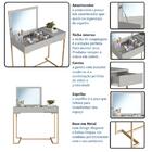 Penteadeira Com Espelho Basculante 1 Gv P1040 Pp Milani Store