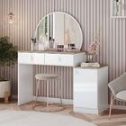 Penteadeira Com Espelho Circular 2 Gavetas E Porta Agnes Bran